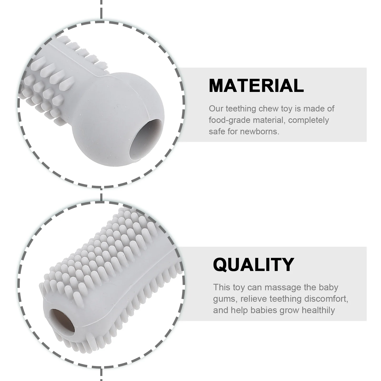 

2Pcs Straw Shape Teether Safe Silicone Baby Molar Rods for Teething Relief and Healthy Growth Straw Shape Teether