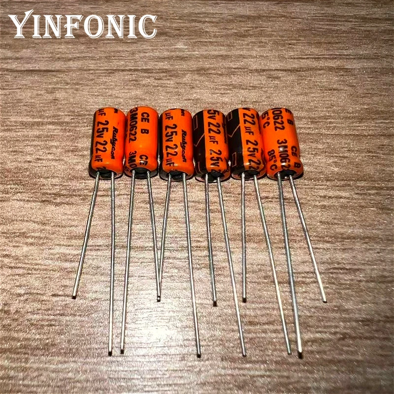 20 peças/100 peças rubycon 25v22uf 5x11mm laranja twl (zeb) série 22uf/25v capacitor eletrolítico de áudio de baixa vazamento