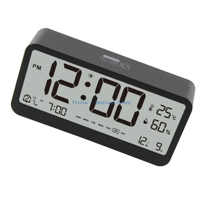 

Silents Digital Alarm Clock with Night Light Sensorings LED Brightness Adjustable for Easy Time Checking M76D