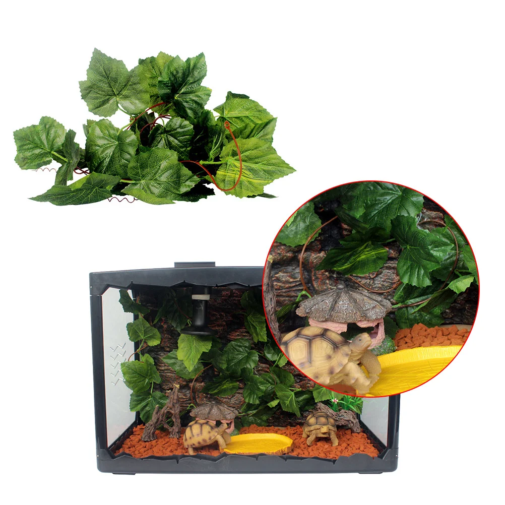 

Simulated Leaf Grape Vine Pet Artificial Vine 250cm Natural Reptile Box Decor Terrarium Decoration Reptile Decor