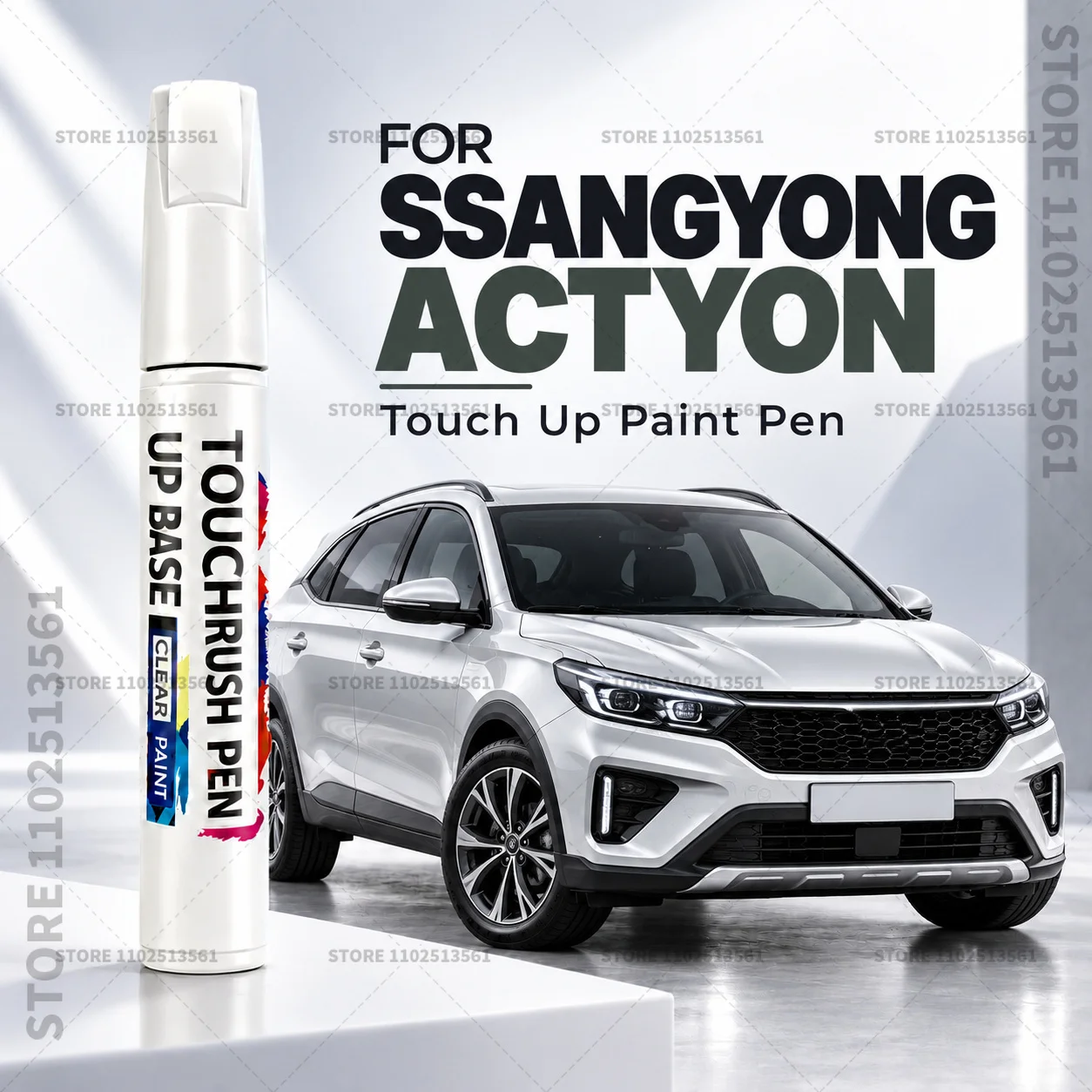 Car Scratch Remover Paint Pen Touch Up Marker for Auto Body Repair Door Bumper Fender Accessories For KGM SsangYong Actyon White