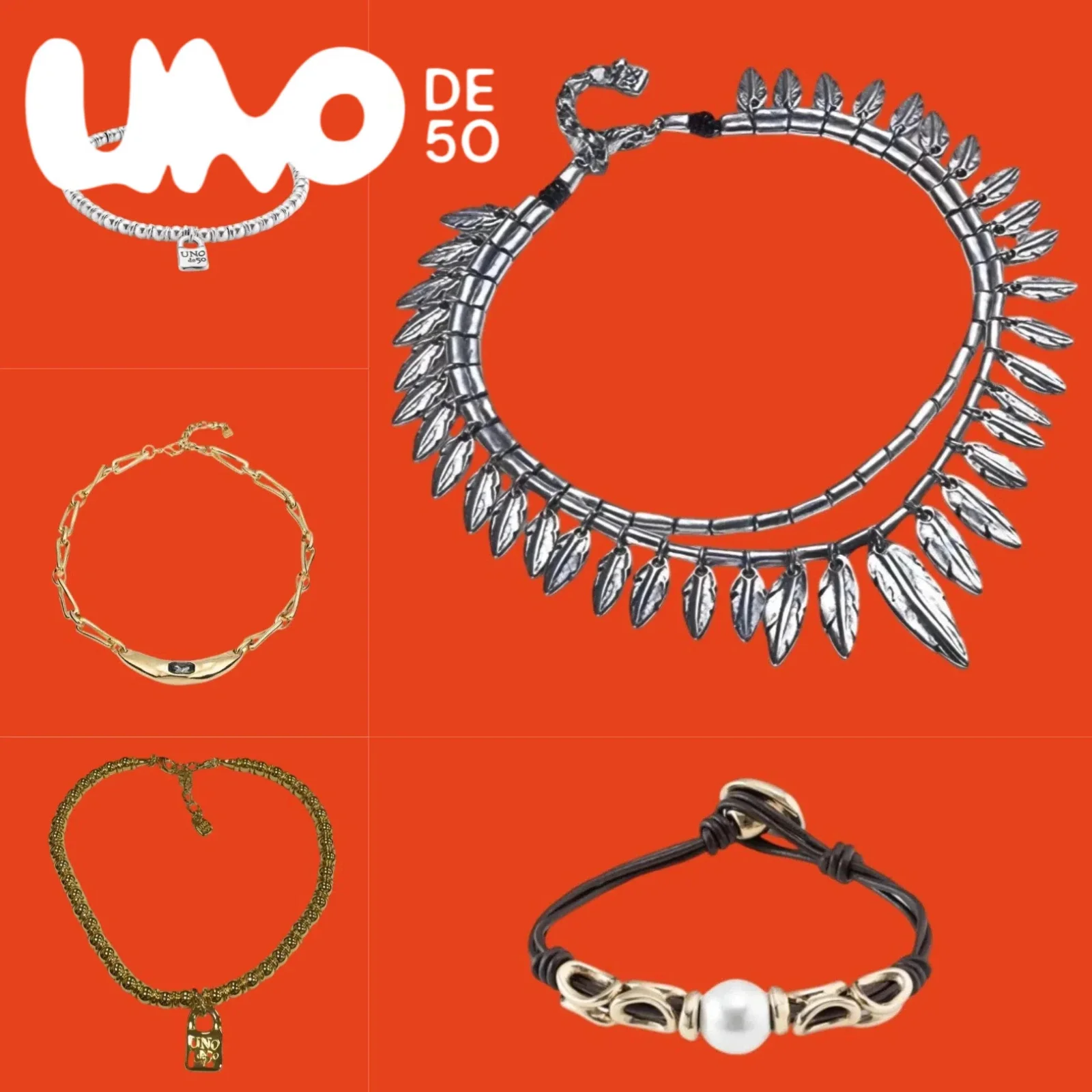 

2025 UNOde50 24K Gold/Silver Necklace Luxury Fashion Jewelry Elegant Gift for Women Discount