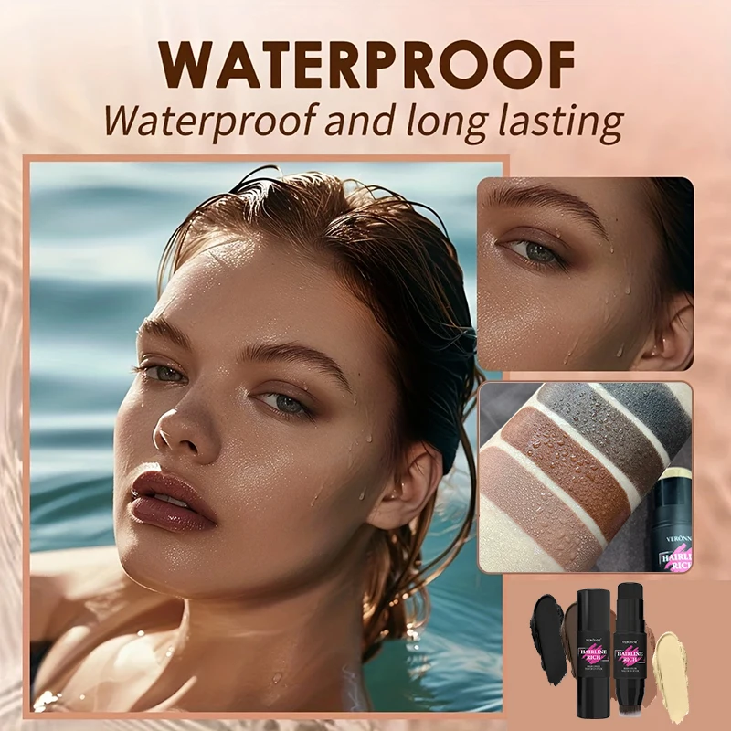 Penna per tinture temporanee per capelli 2 in 1 da 2 pezzi con testina, copre istantaneamente i capelli grigi, stick per ritocchi radice impermeabile per colore naturale