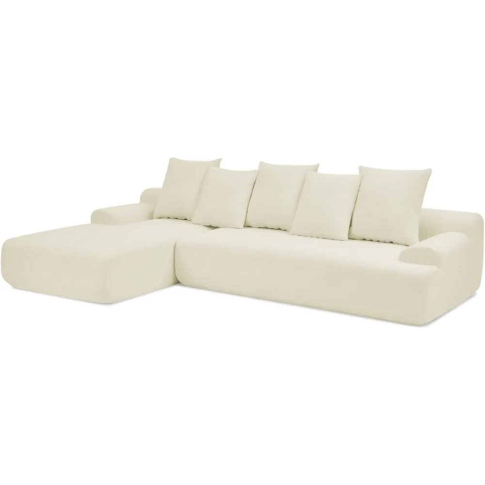 

L-Shaped 4-Seater Sofa Set with deep seat, armrests and pillows,modular design,suitable for living rooms,bedrooms and apartments