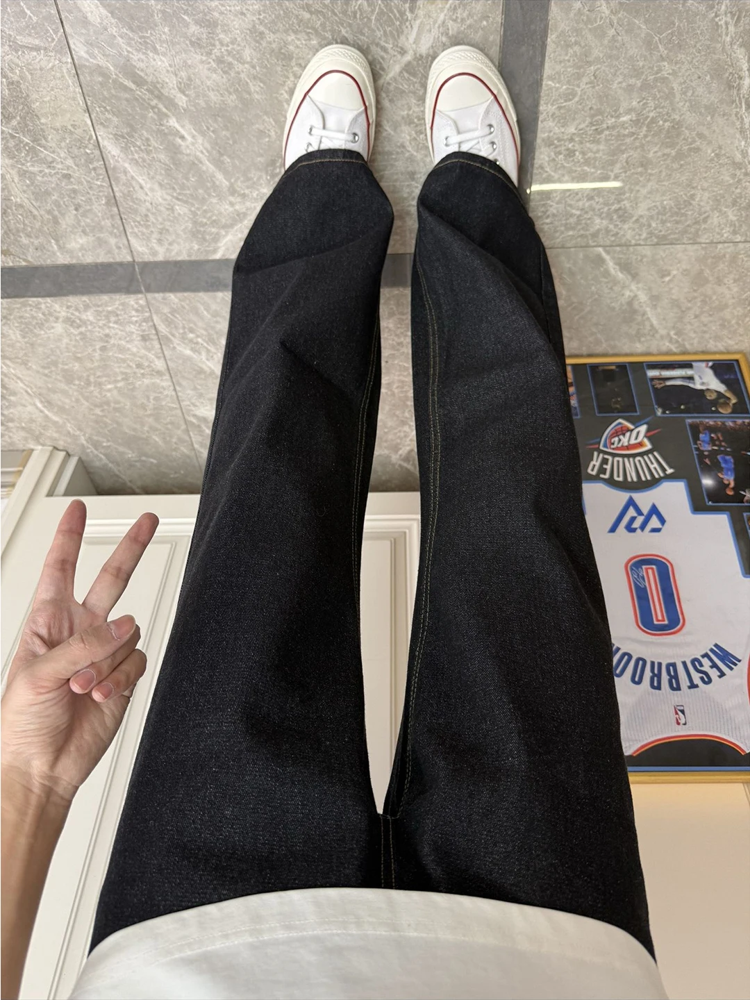 

Cleanfit Bla Original Denim Jeans Men's Straight Leg Waed Knife Pants Leg Lengthening Bootcut Trousers