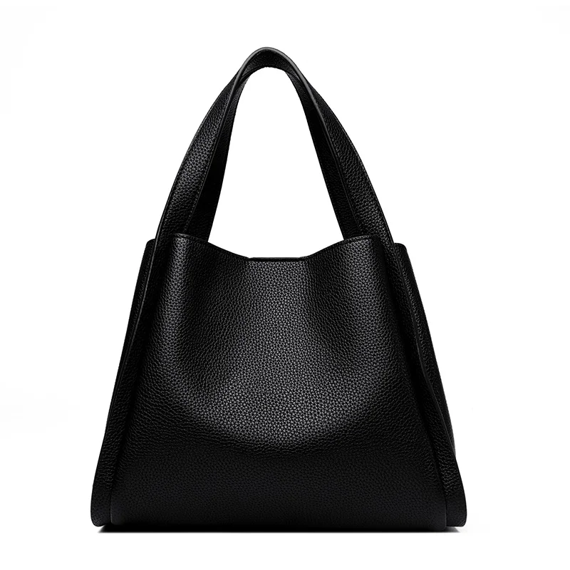 For Women New Soft Leather Designer Tote Bucket Branded Large Handbag Trend Women Simple Bag Female Luxury Shoulder Bags  Purses