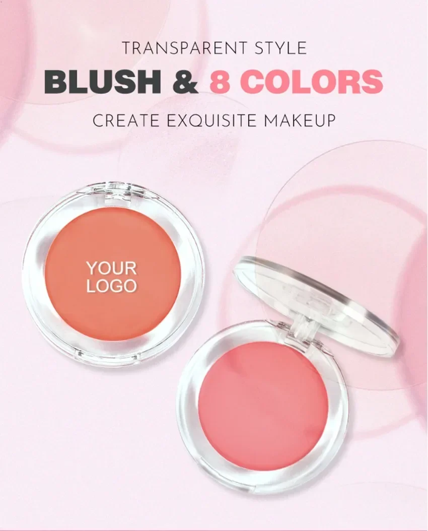 Monochromatyczny Kremowy Róż do Policzków Private Label Pigment Wodoodporny Lekki Naturalny Rozświetlający Kremowy Róż Makijaż Własne Logo Hurt