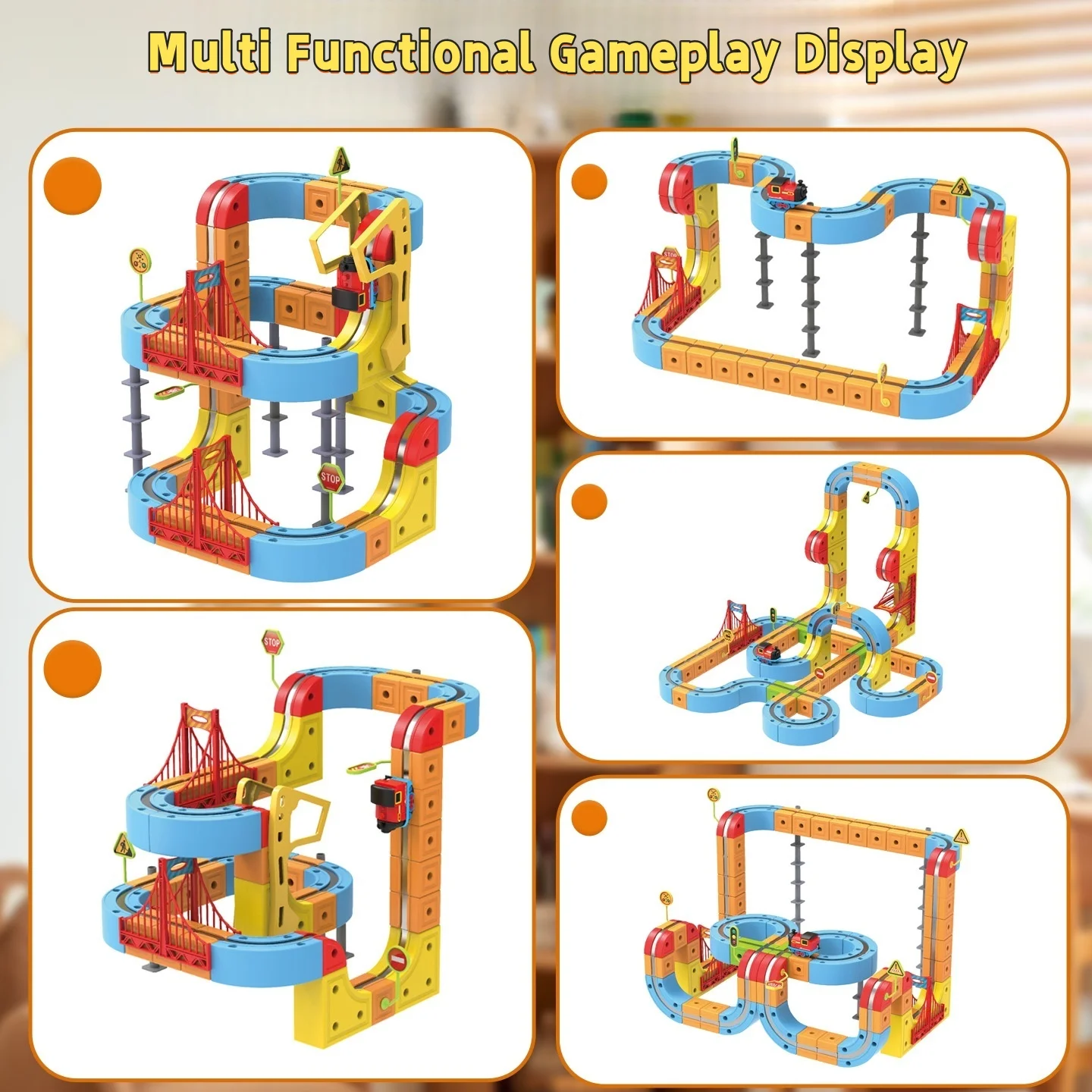 Magnetic Track Car Electric Anti Gravity Magical Track Set DIY Building Blocks Toy Kids Christmas Sensory Toys Gift