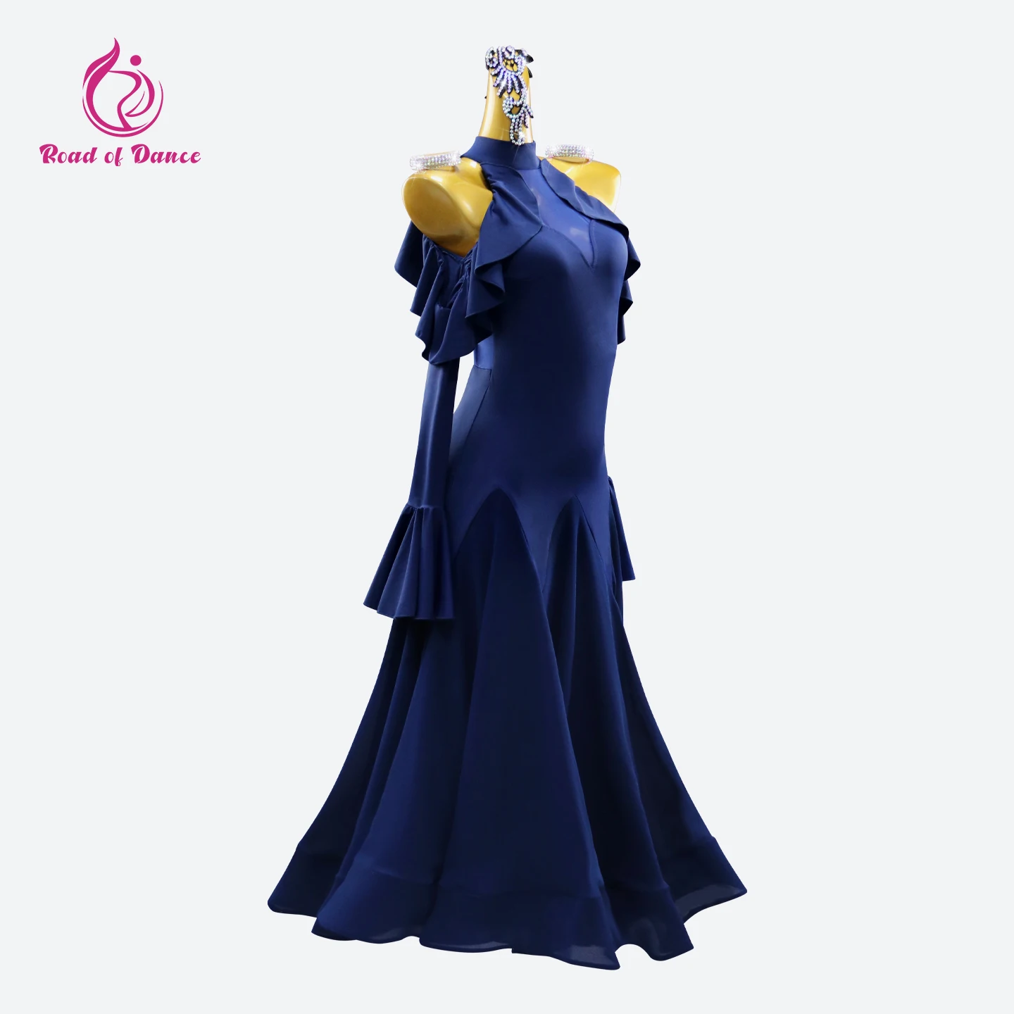 Modern Dance Stadium Dress Long Sleeve Clothing Standard Waltz Stage Suit Female Costume Girls 2025 Womens Wedding Party Outfits