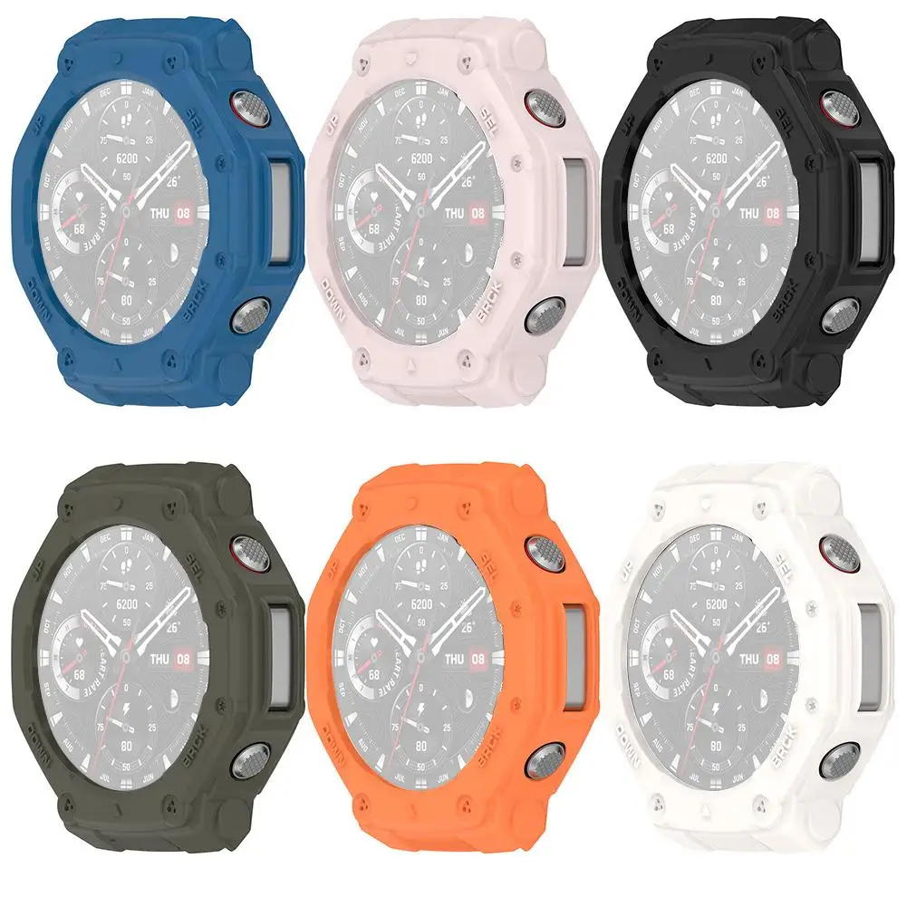 Silicone Case For Amazfit T-Rex Ultra Samrt Watch Strap Silicone Protective Cover Amazfit T-Rex Ultra Screen Protector