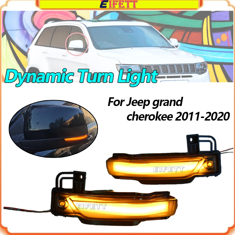 

New Dynamic Amber LED Side Marker Turn Signal Sequential Blinker Light For Jeep grand cherokee 2011 2012 2013 2014 2015-2020