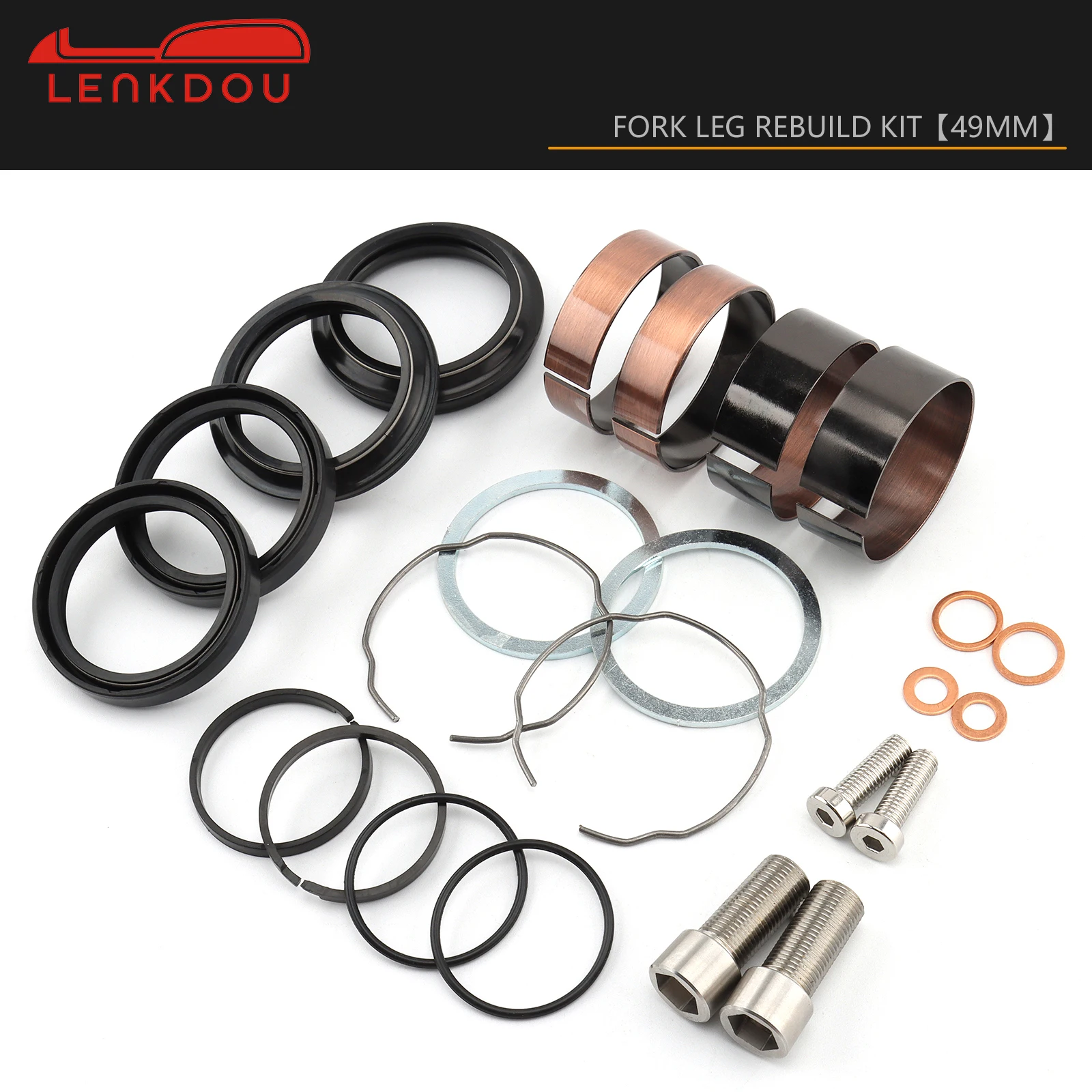 Motorcycle 49mm Black Front End Fork Leg Rebuild Kit For Harley Dyna Super Glide FXD Street Bob FXDB Low Rider FXDL 2006-2017