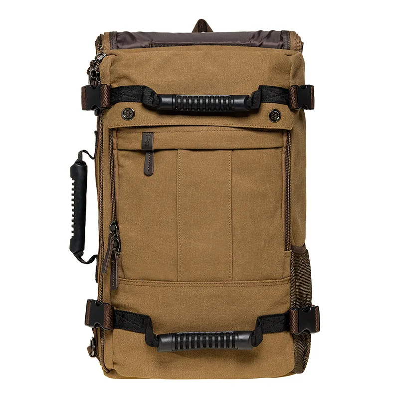 Travel Rucksack Multifunctional Travel Bucket Backpack Men 3 Colors Canvas College Student School Backpack