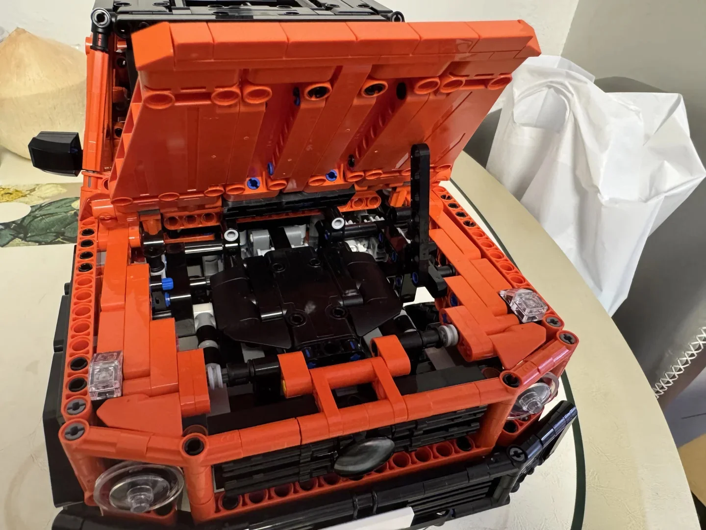 نموذج سيارة كبير برتقالي جديد من MOC هدية عيد للأطفال الأولاد #3