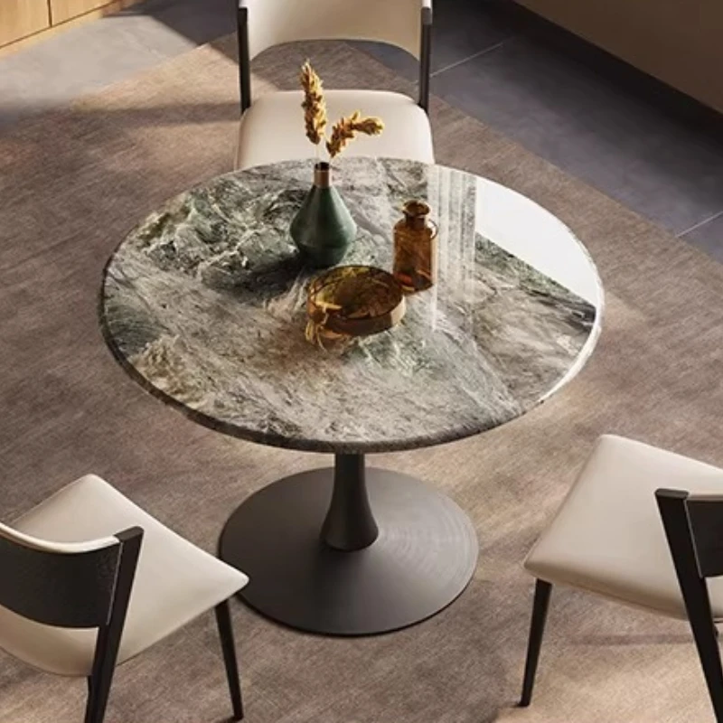 Round Luxury Dining Table Nordic Modern Small Designer Lounge Dining Table Center Service Mesas De Comedor Kitchen Furniture