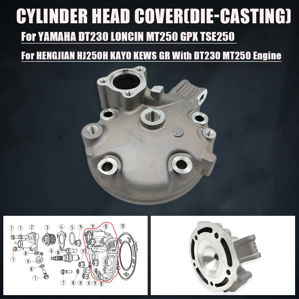 OTOM DT230 MT250 Motorcycle Die-casting Cylinder Head Cover Guard Protector For YAMAHA LONCIN GPX TSE250 HENGJIAN HJ250H KEWS