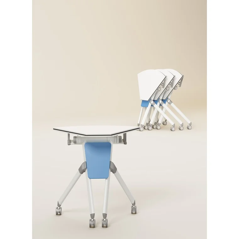 Modern steel modular classroom desks with adjustable layouts and PU borders