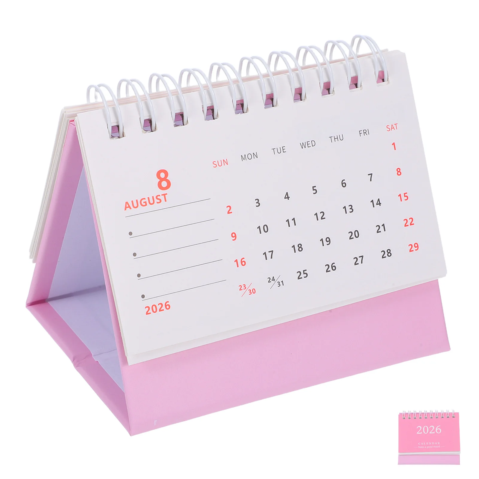 

2026 Mini Desk Foldable Standup Design Thick Paper No Ink Bleed Modern Minimalist Office Home Use Desktop Planner Flip