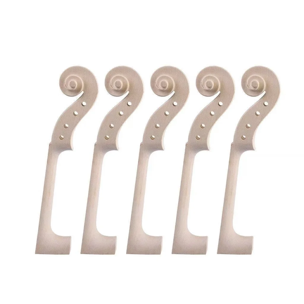 High Density Maple Violin Scroll Neck 4/4 Violin Head for Violin Making Replacement
