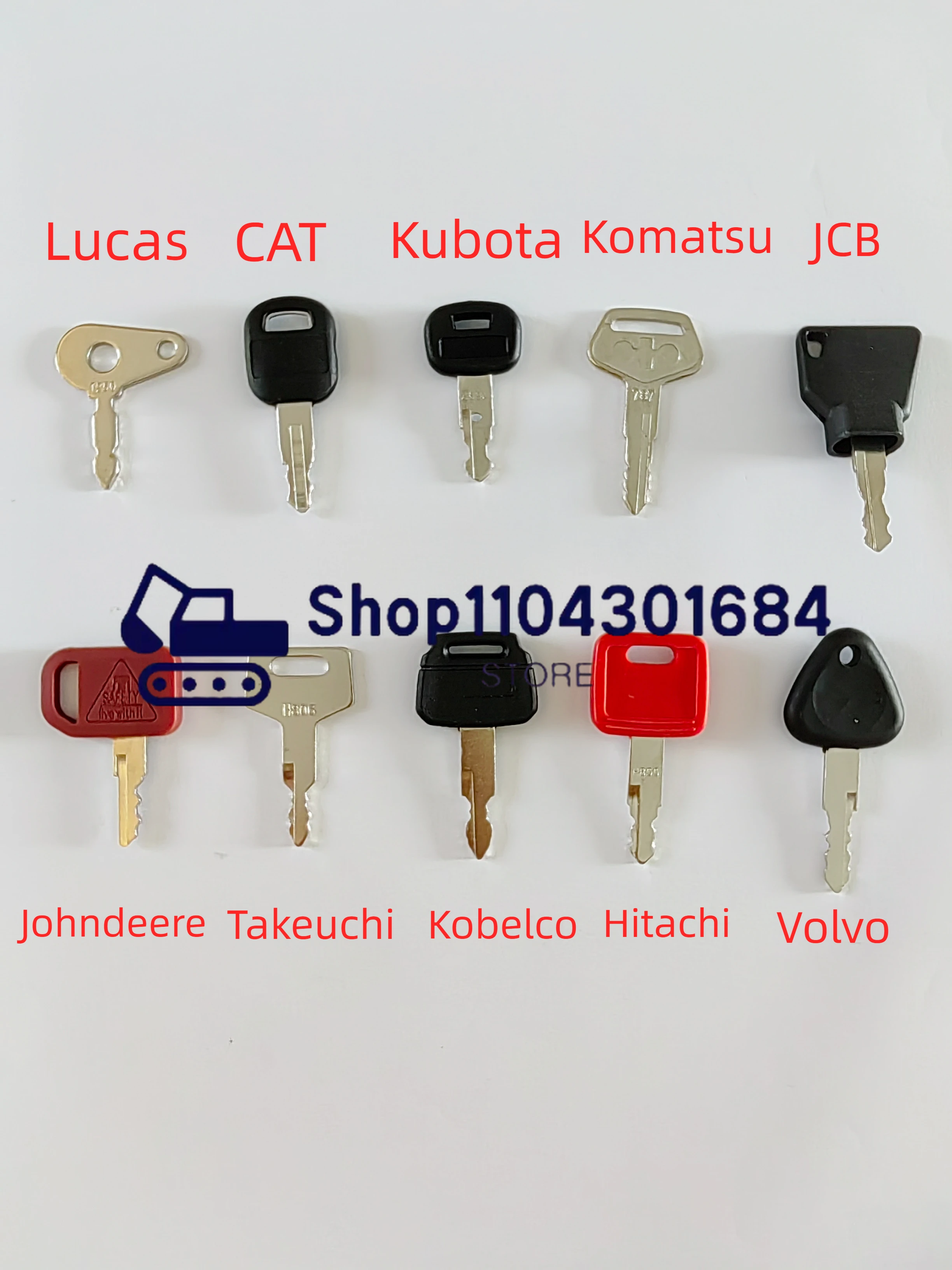 10PCS Machinery Master Key Set For LucasMachinery Digger