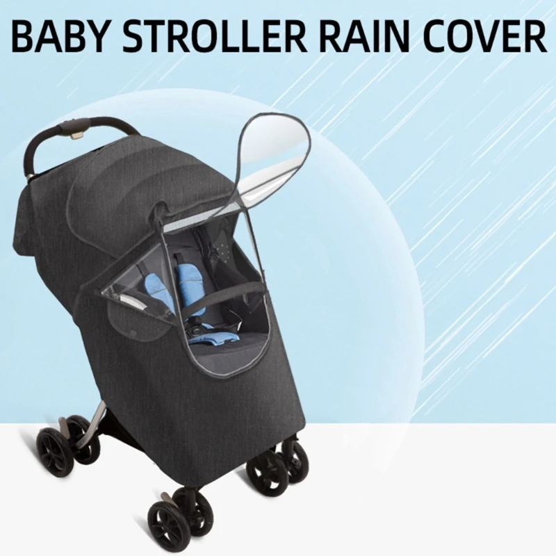 

Practical Strollers Weather Shielding Transparent Window Warmth Retention Breathable Fabric Universal for Infants 24BE