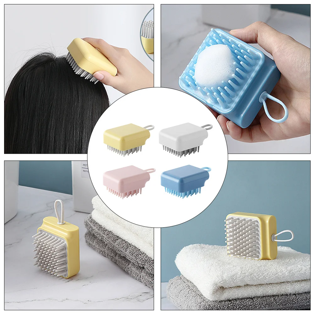 

4pcs Scalp Massager Portable Shampoo Brush Head Massage Comb Ergonomic Lightweight Shower Hair Cleansing Tool Anti-Dandruff