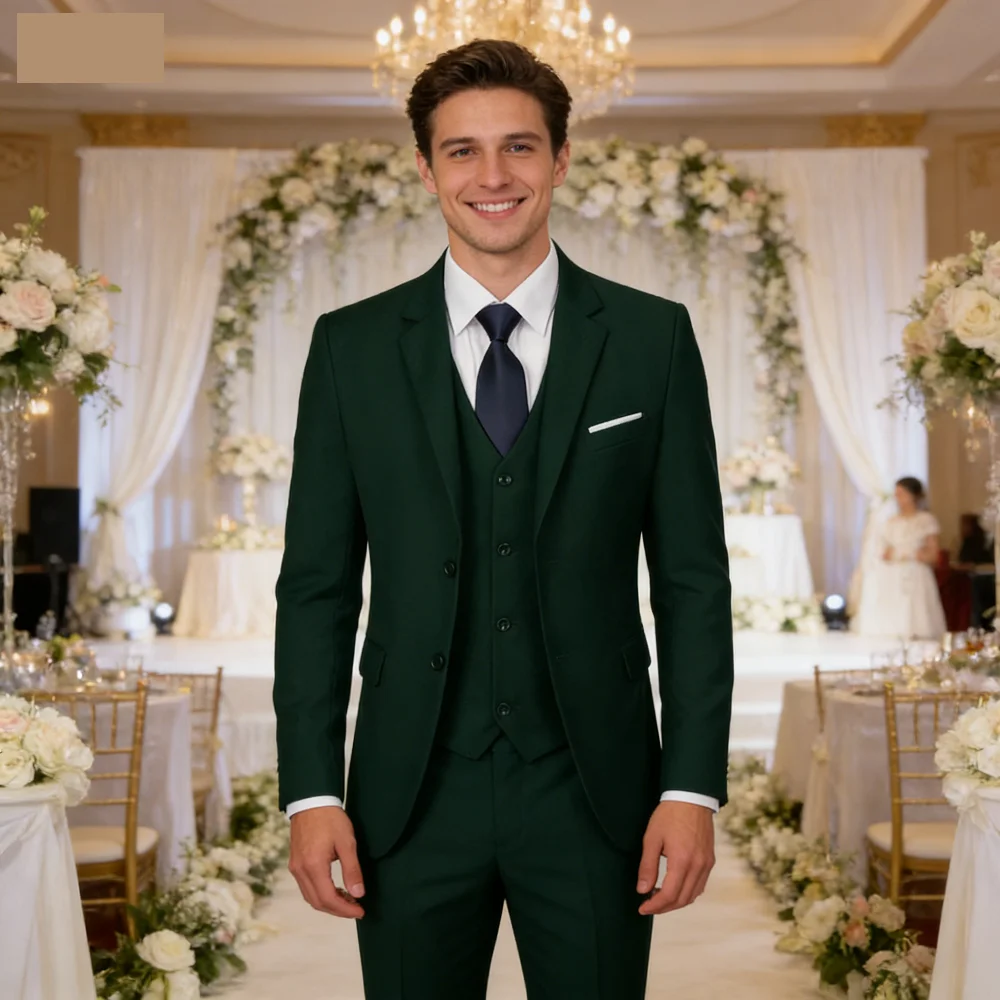 

3 Piece Men's Terno Formal Suit with Regular Jacket Vest Pants for Wedding Party Casual Occasions
