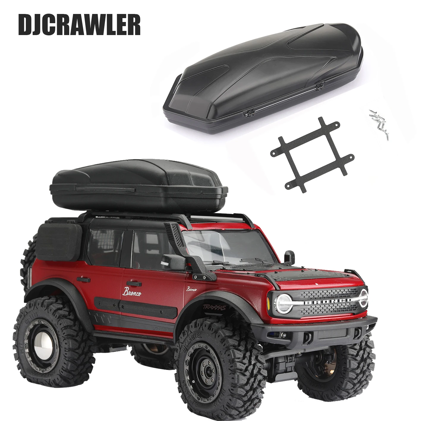 

DJC 1/18 Roof Luggage Rack Carrier for TRX4M New Bronco 2021 Defender D110 RC Crawler Car Retrofit Upgrades Accessories Parts