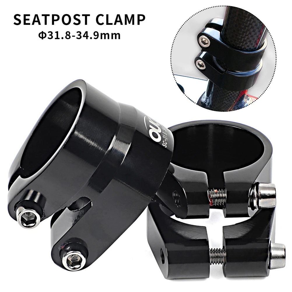 

High Quality Seatpost Clamp Bicycle Parts Black Double Bolt Double Fixation Heavy Duty Practical Bicycle Seatpost Clamp