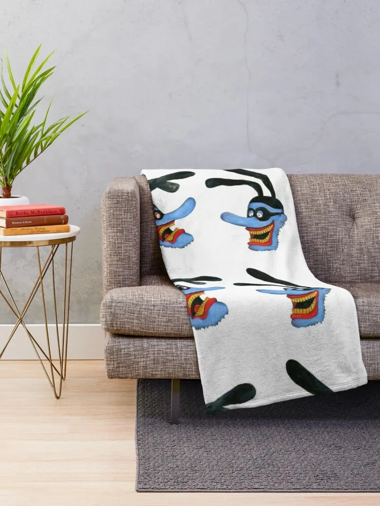 Yellow submarine, Blue meaniens Throw Blanket Travel Soft Hair Blankets