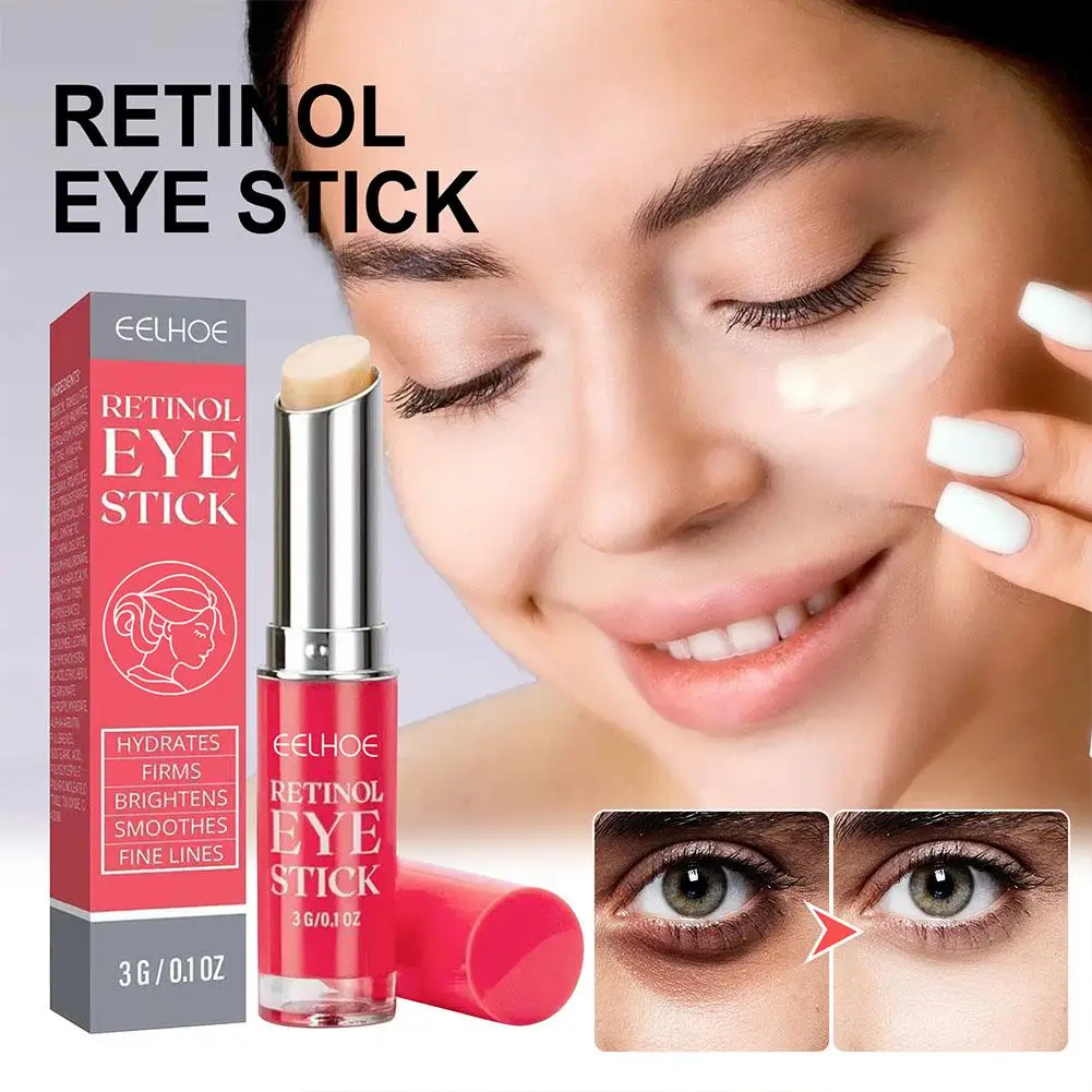 3PCs Retinol Eye Stick Deep Lightening Dark Circles Moisturizing Skin Instant Eye Repair Serum Stick Anti Wrinkle Firm Eye Care