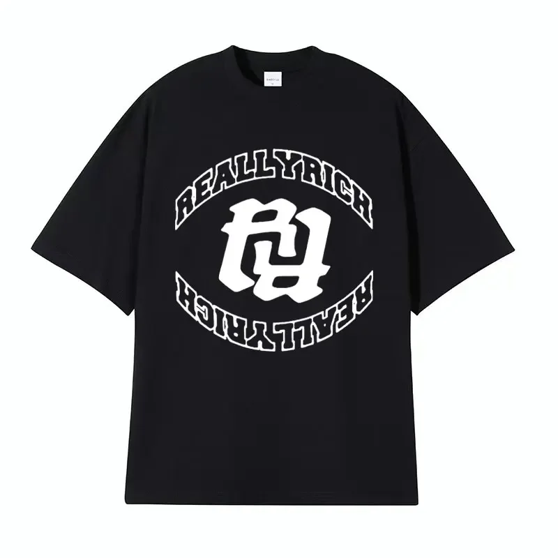 

Рэпер RR KanKan Really Rich Graphics Футболка Мужская одежда Harajuku Футболки в стиле хип-хоп Унисекс 100_ Хлопковая футболка большого размера Топы