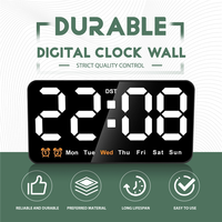 Premium Digital Wall Clock, 9Inch LED Digital Clock Large Display With 12/24H, Big Digits,Small Silent Wall Clock Easy To Use (W