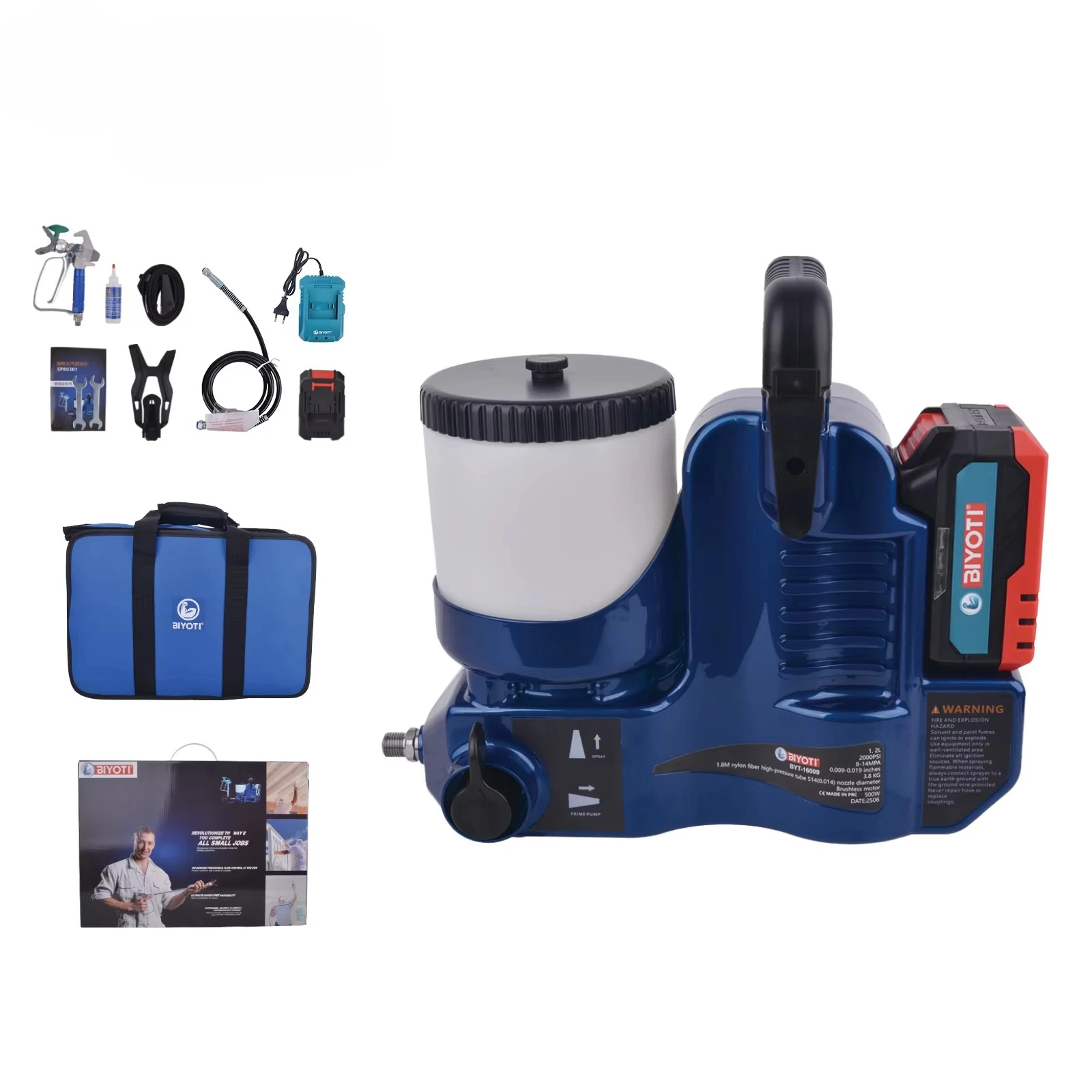 

Cordless Battery Powered High Pressure Electric Airless Wall Paint Sprayer Spray Automatic Wall Plaster Putty Painting Machine