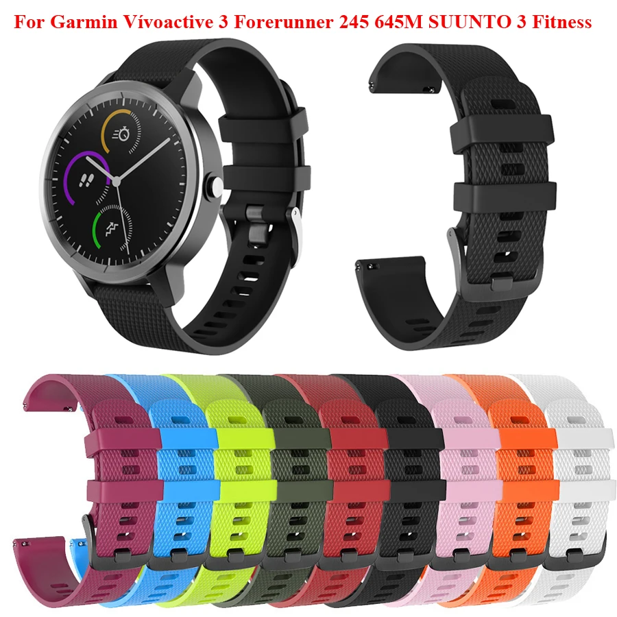 

Silicone Replacement Watch Strap For Garmin Vivoactive 3 Smart Wristband For Garmin Forerunner 245 645M SUUNTO 3 Fitness Watch