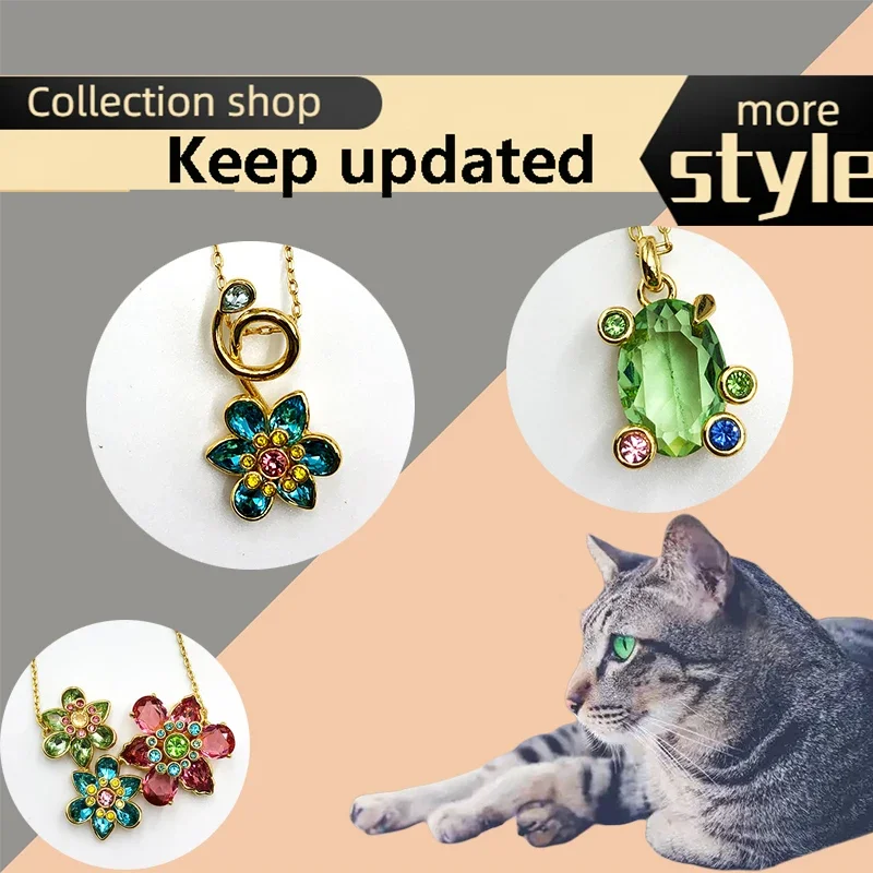

Cat accessories 2025 popular Austrian jewelry garden series crystal necklace light luxury high-end Valentine's Day romantic gift