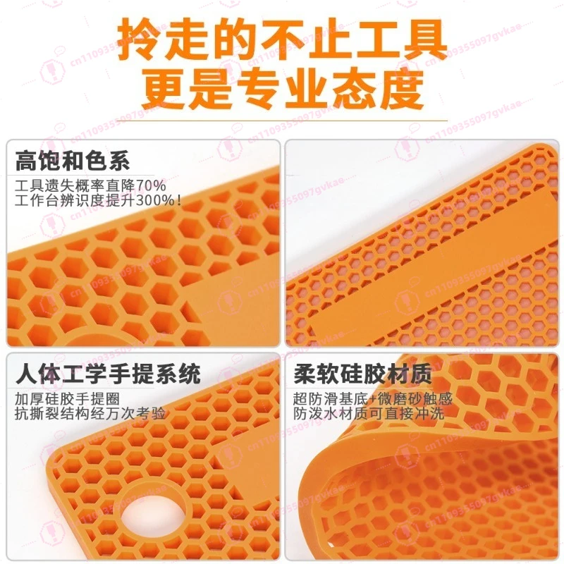 Silicone Storage Pad for Hammer Heads, Replacement Tips & Pen Heads Organizer Mat for Repair Tools Storage