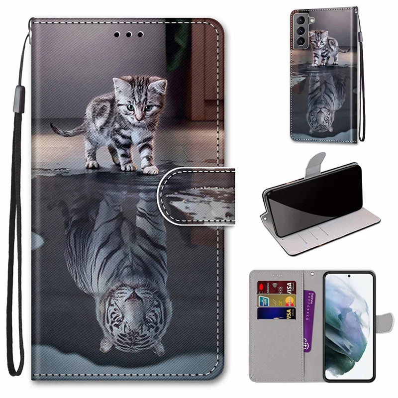 Pop para samsung s21 s20 s10 caso animal pintado caso de telefone para samsung galaxy s20 fe s21 ultra s20 s10 s9 plus s8 s7 s10e capa