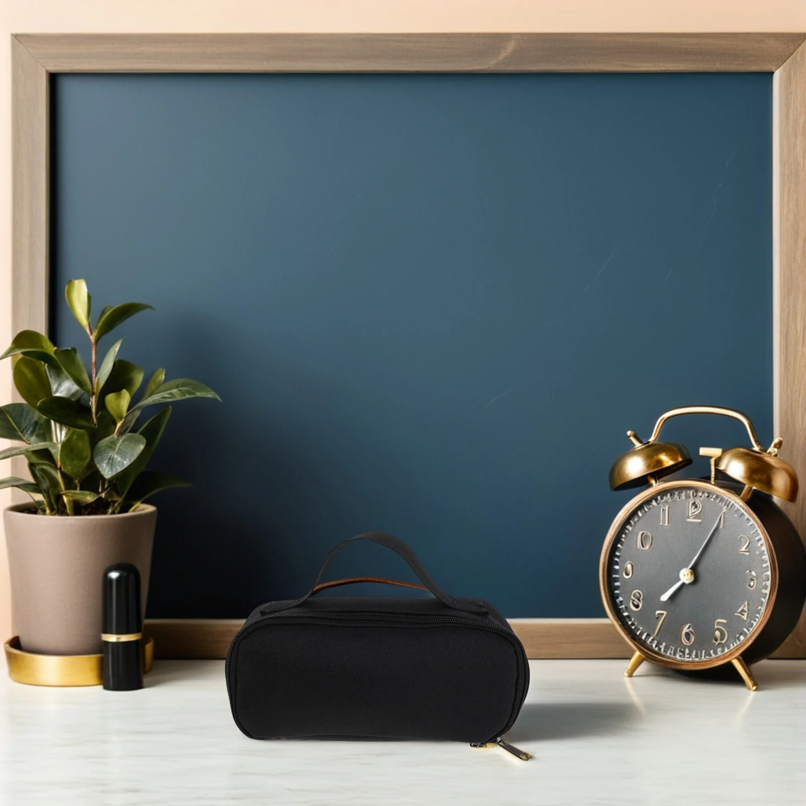 

Cute Black Pencil Case Large Capacity School Organizer Stylish Pen Holder for Girls Boys Trendy Modern Desk Backpack Accessory