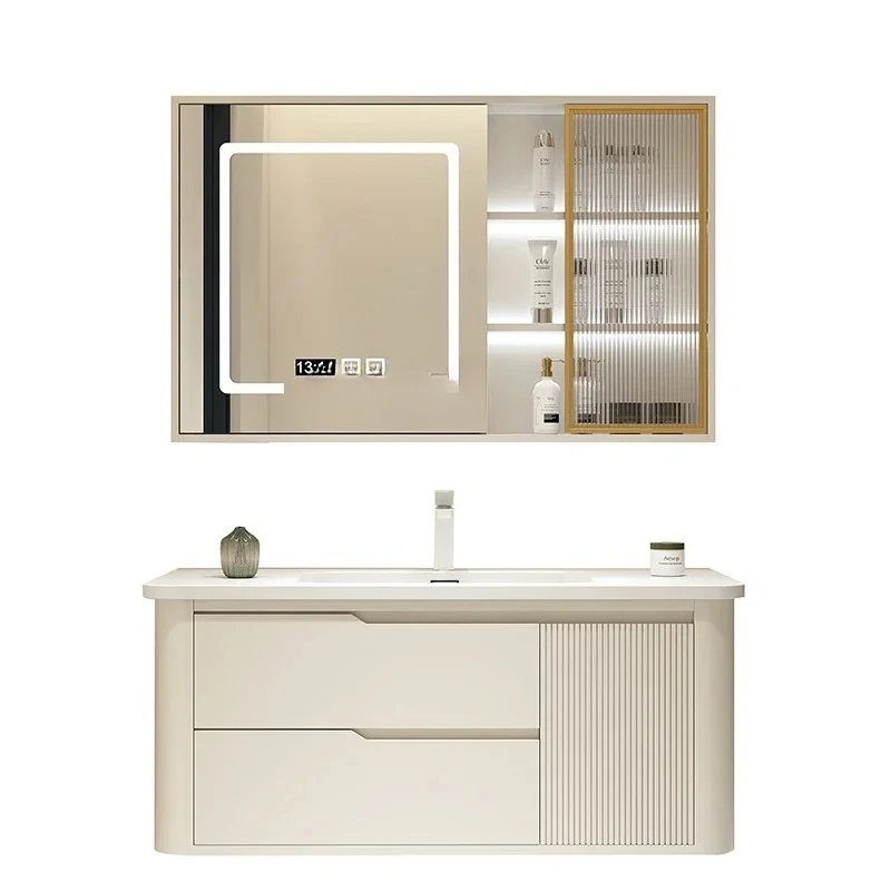 

Bathroom Cabinet Combination Toilet Wash Sink Wash Basin Cream Wind Face Wash Basin Cabinet