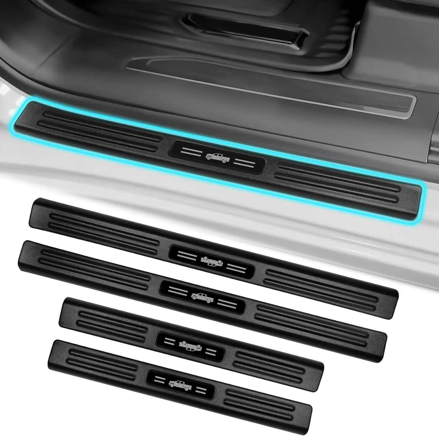 

4PCS Door Sill Guards for 2019-2025 Chevy Silverado 1500/GMC Sierra 1500 Accessories Door Sill Protector for 2020-2025 Chevy