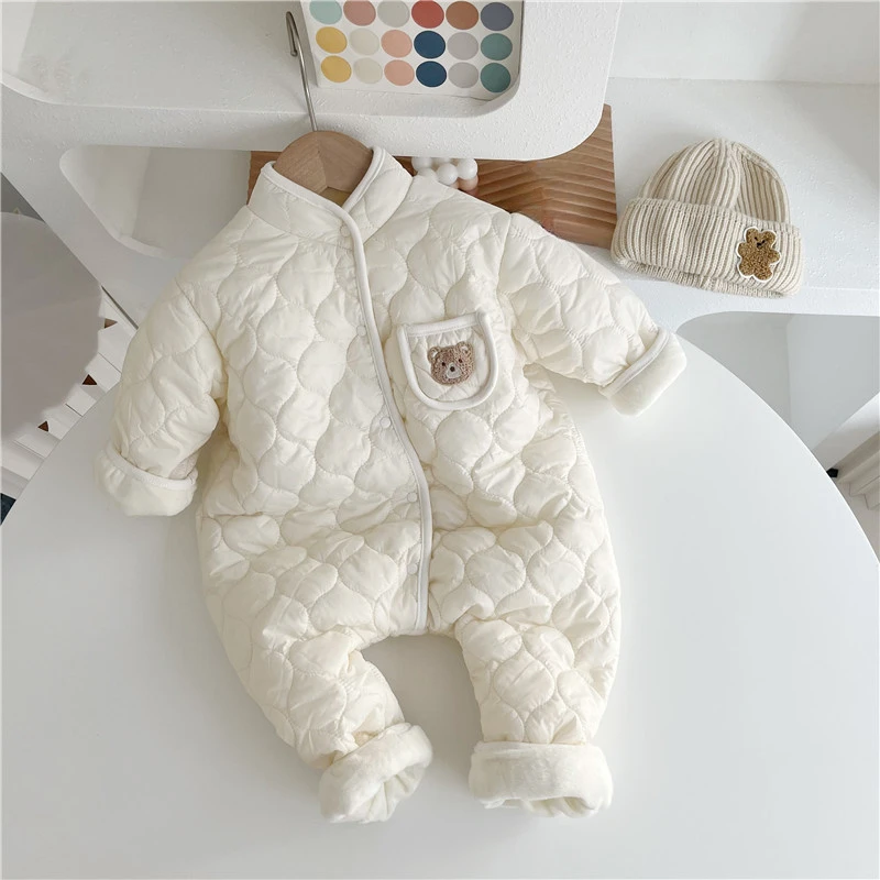 Autumn Clothes Winter Baby Romper Boy\'s One Piece Clothes Cotton-Padded Girl\'s Climbing Clothes Jumpsuit Korean Baby