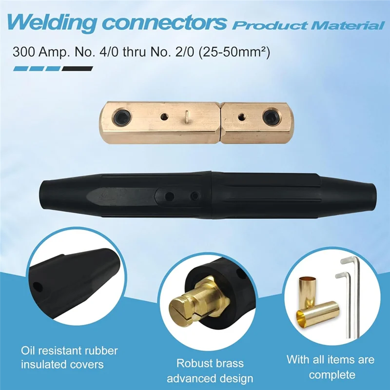

A76X-For Welding Cable,Lead Connectors, 3PK Positive Cam Twist-Lock Insulated Connector Pair