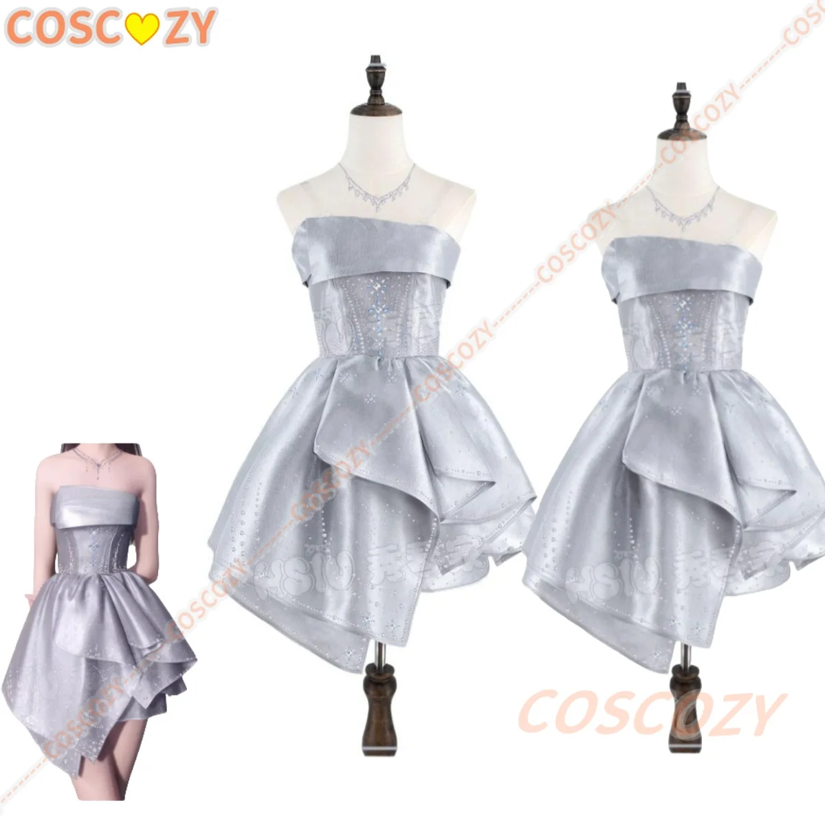 

Love And Deepspace Glamorous Self Cosplay Costume Shiny Tulle Diamond Applique Short Dress Anime Character Party Outfit