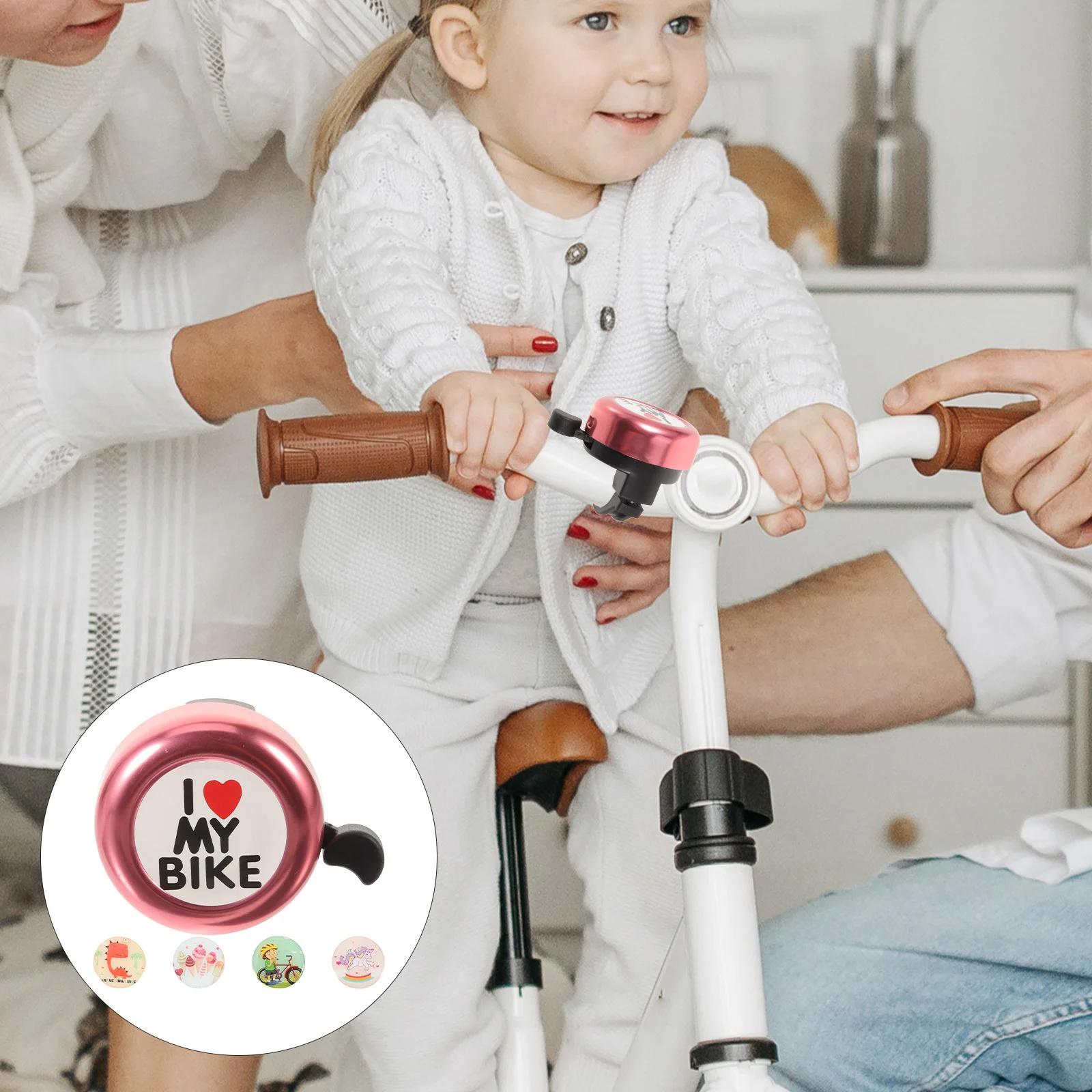 

1Set Bike Bell Alloy Steel Cartoon Animals Pattern Lovely Children Bike Bell Easy Install for Handlebar Cycling Accessories