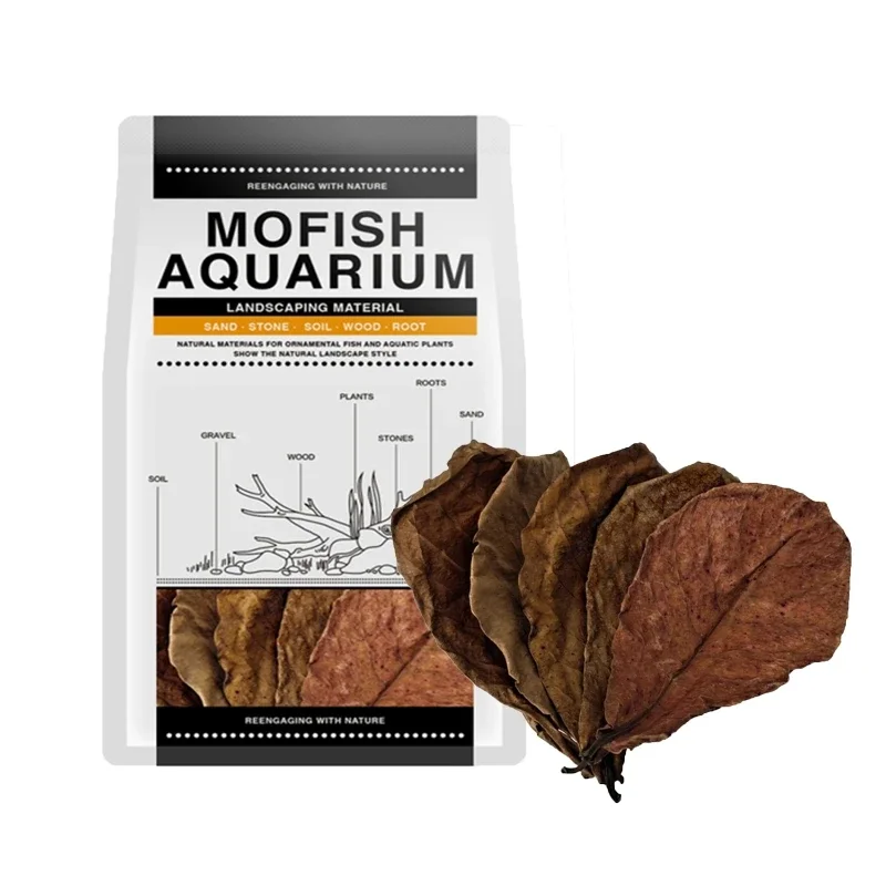 Natural Catappa Leaves Fish Tanks Cleaning Aquarium Adjust PH for Turtle Fish Breeding Reduce Pressure