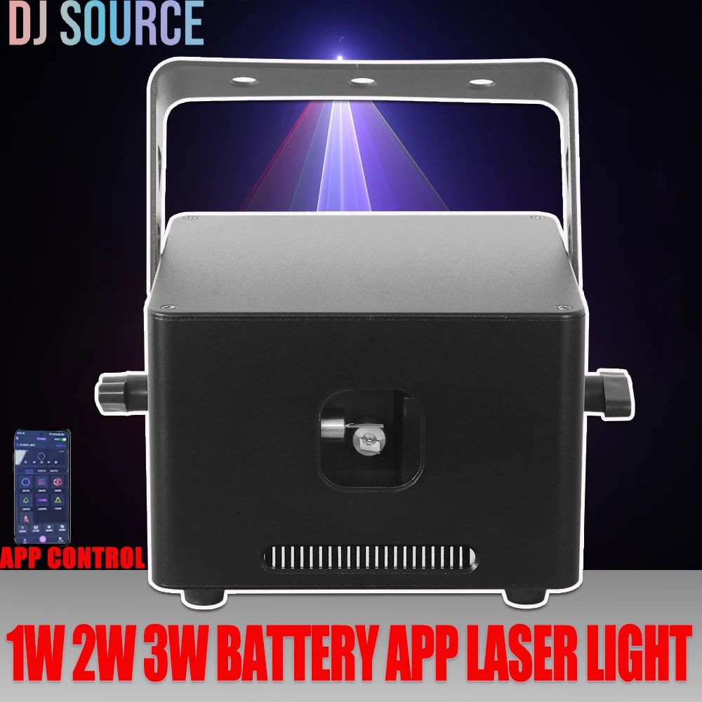 

APP Control 1W 2W 3W RGB Laser Light 20KPPS With Battery Animation Scanner Stage Light DMX512 DJ Disco Party Event Stage Effect