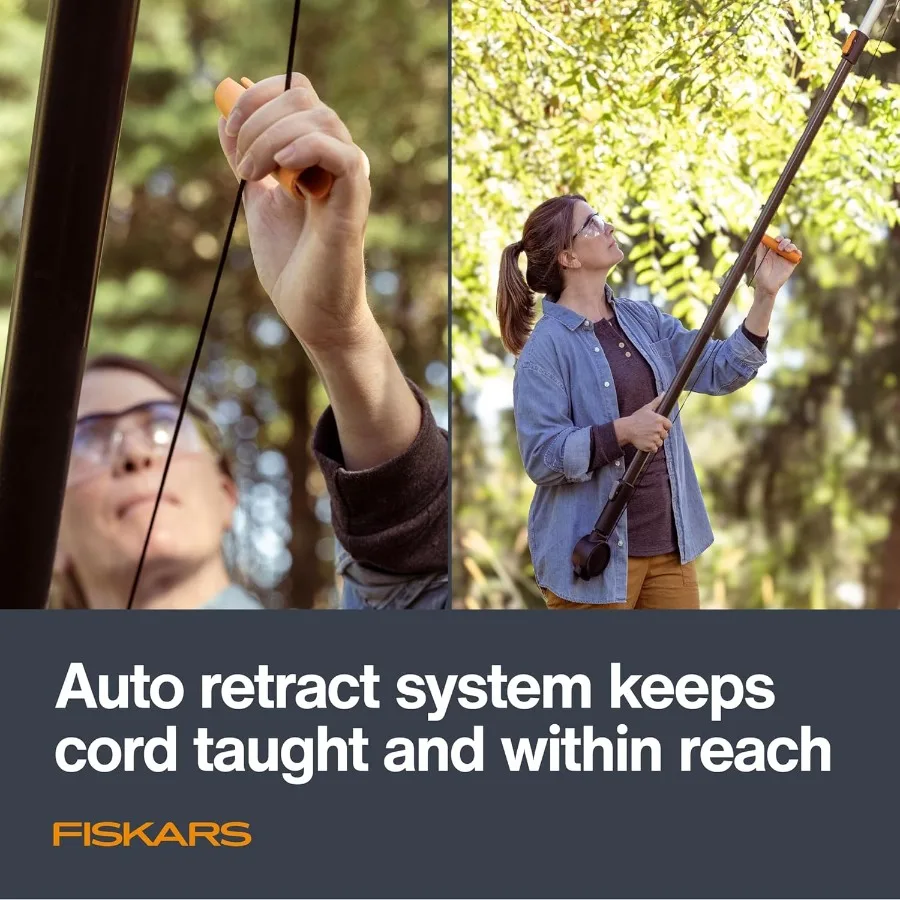 XtendControl Rotating Tree Pruner Head with Automatic Cord Reel Featuring 45Degree Rotation for Efficient Branch Trimming and P