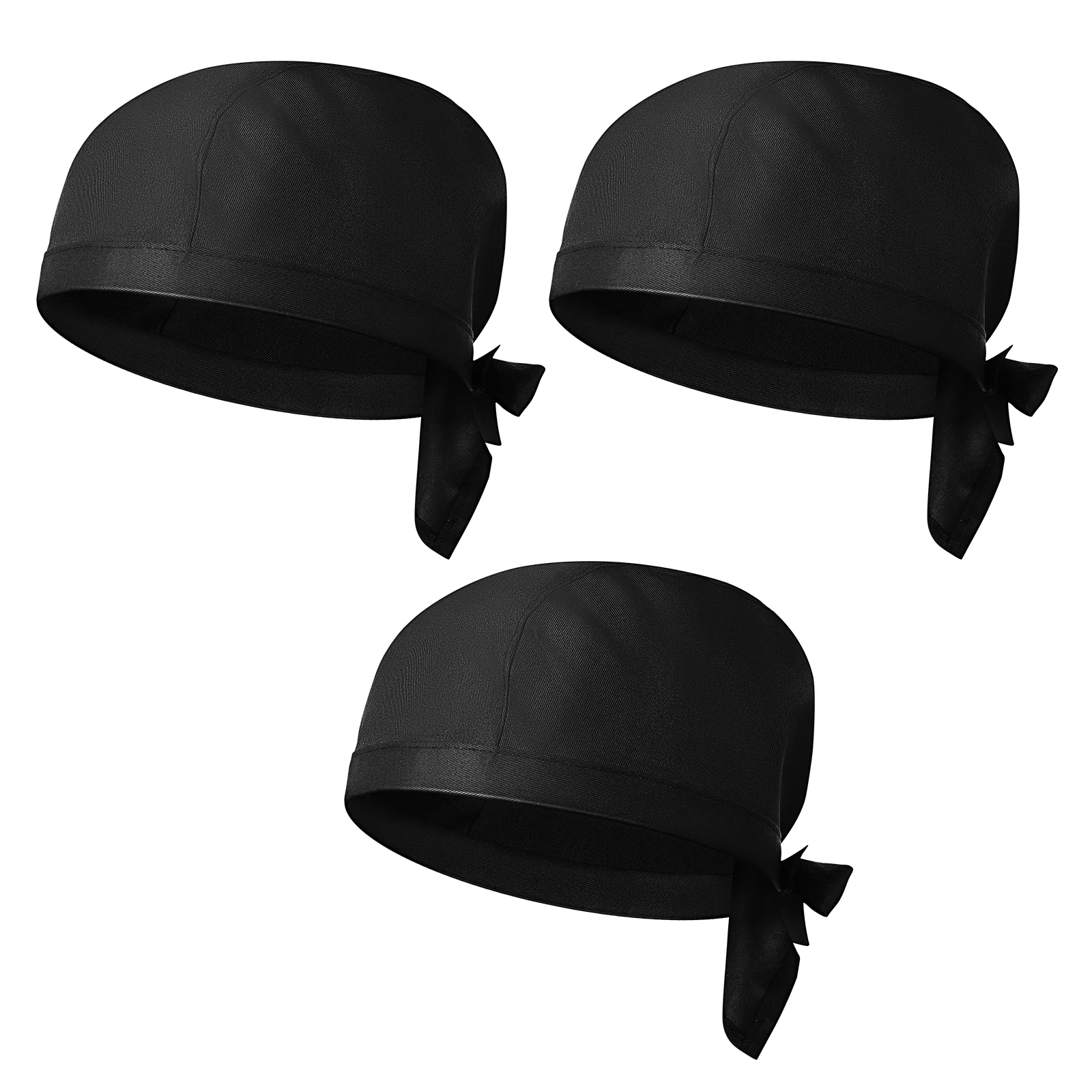 3-teilige Kopf-Turban-Kochmütze, Köche, Hüte für Damen, Mützen, Totenkopf, Catering, Krawatte, Kochzubehör