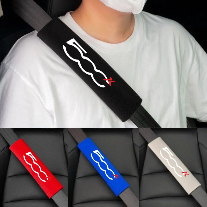 

2pcs Cotton Car Seat Belt Safety Belt Shoulder Protector Cover For Fiat Abarth 500 500X 500 X Accessories